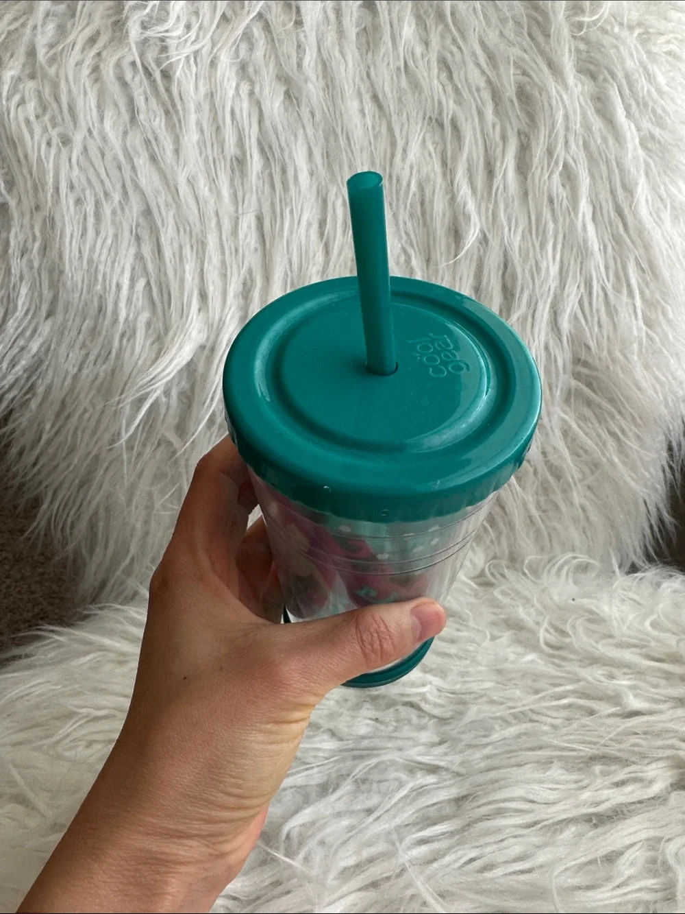 Teal Mermaid Acrylic Tumbler with Straw for school